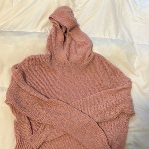 divided H&M hooded cropped sweater